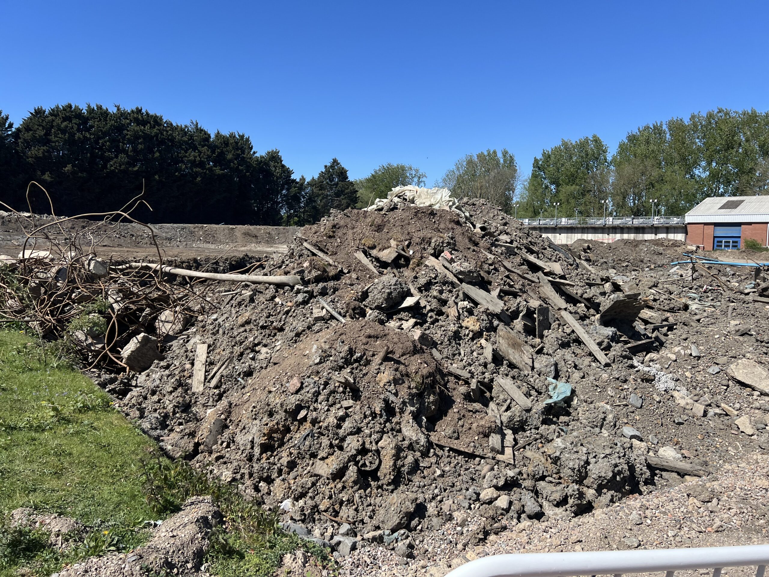 Full site strip of soil, brick and mixed waste